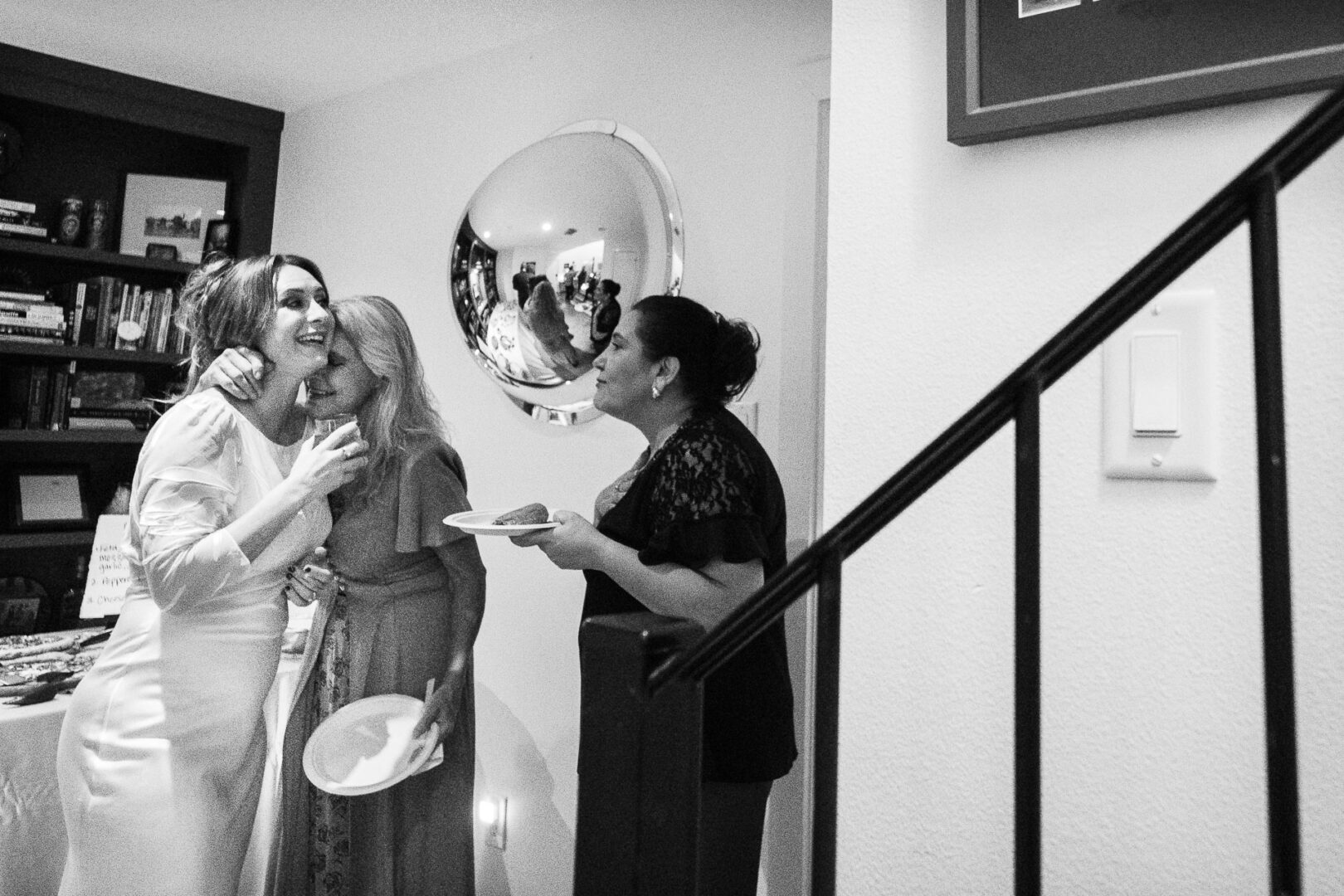 House + Backyard Wedding | Candace+Joey | Houston, TX 18 Couple embracing in wedding attire.