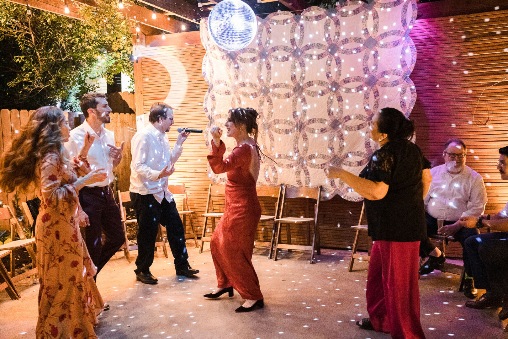 House + Backyard Wedding | Candace+Joey | Houston, TX 22 Celebration at a backyard wedding.