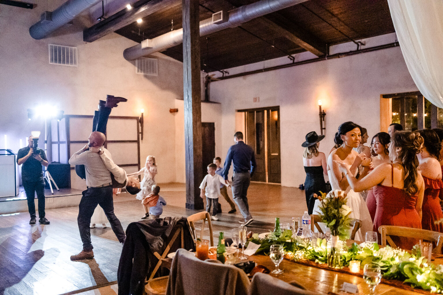 Celebration with dancing and joy.