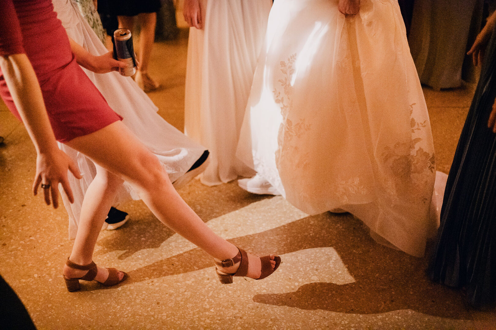Winter Wedding at Botanical Gardens, San Antonio, Texas 45 Dancing feet at a wedding celebration.