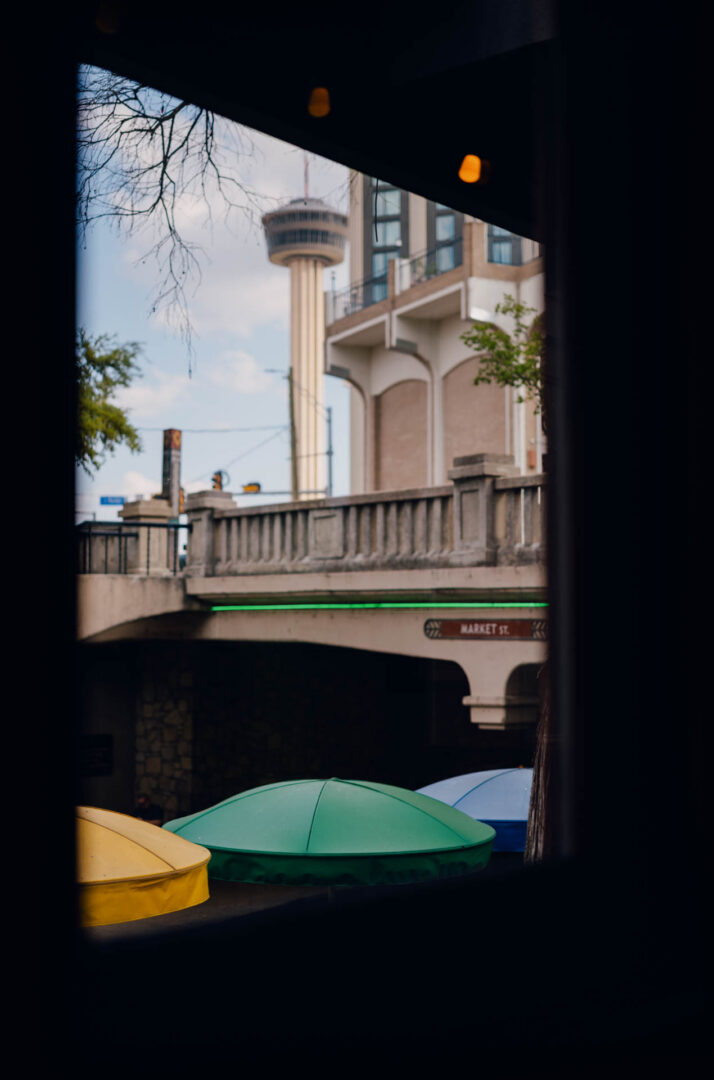 Tower view through the window