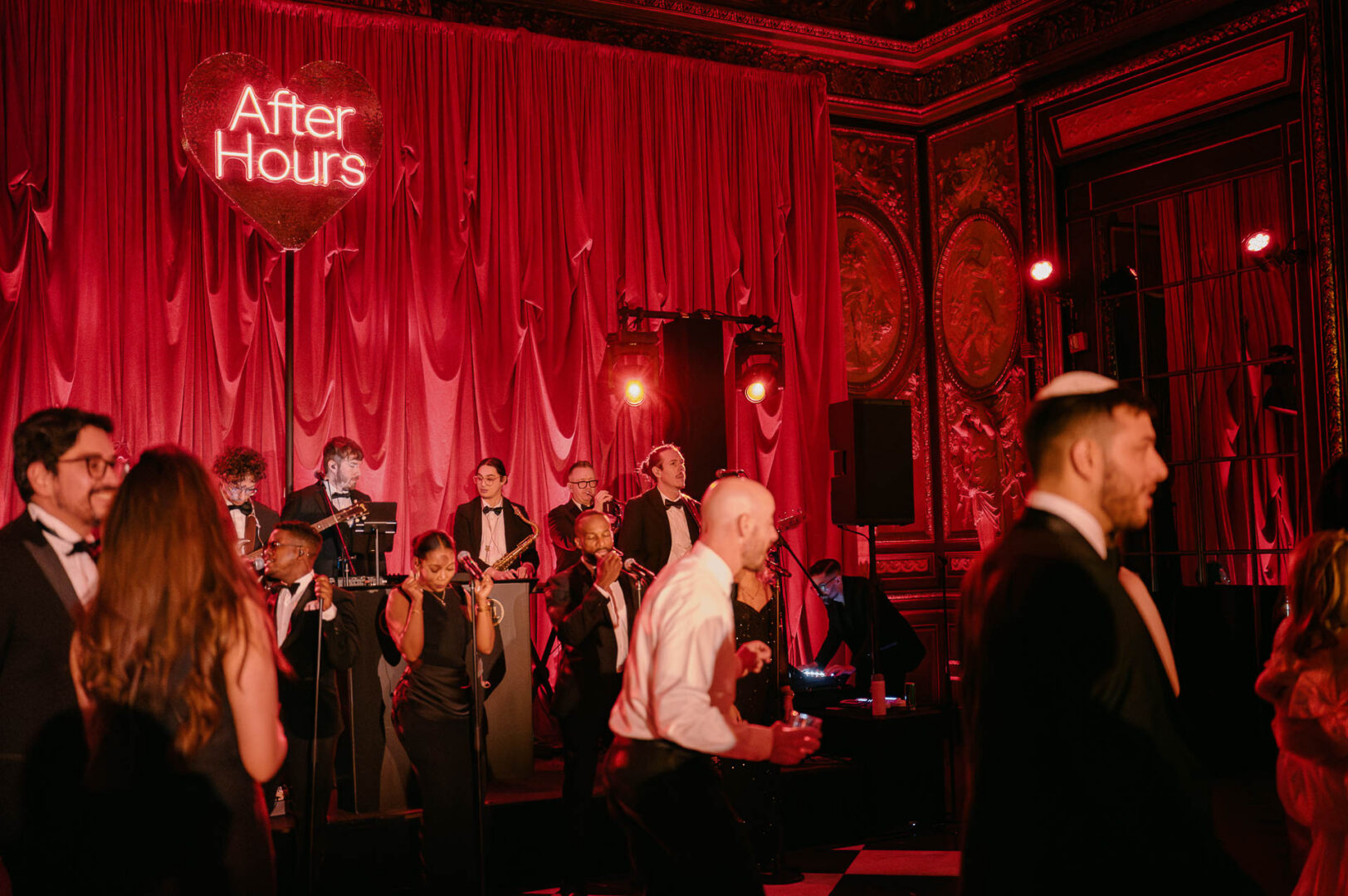 Wedding celebration with live band performance