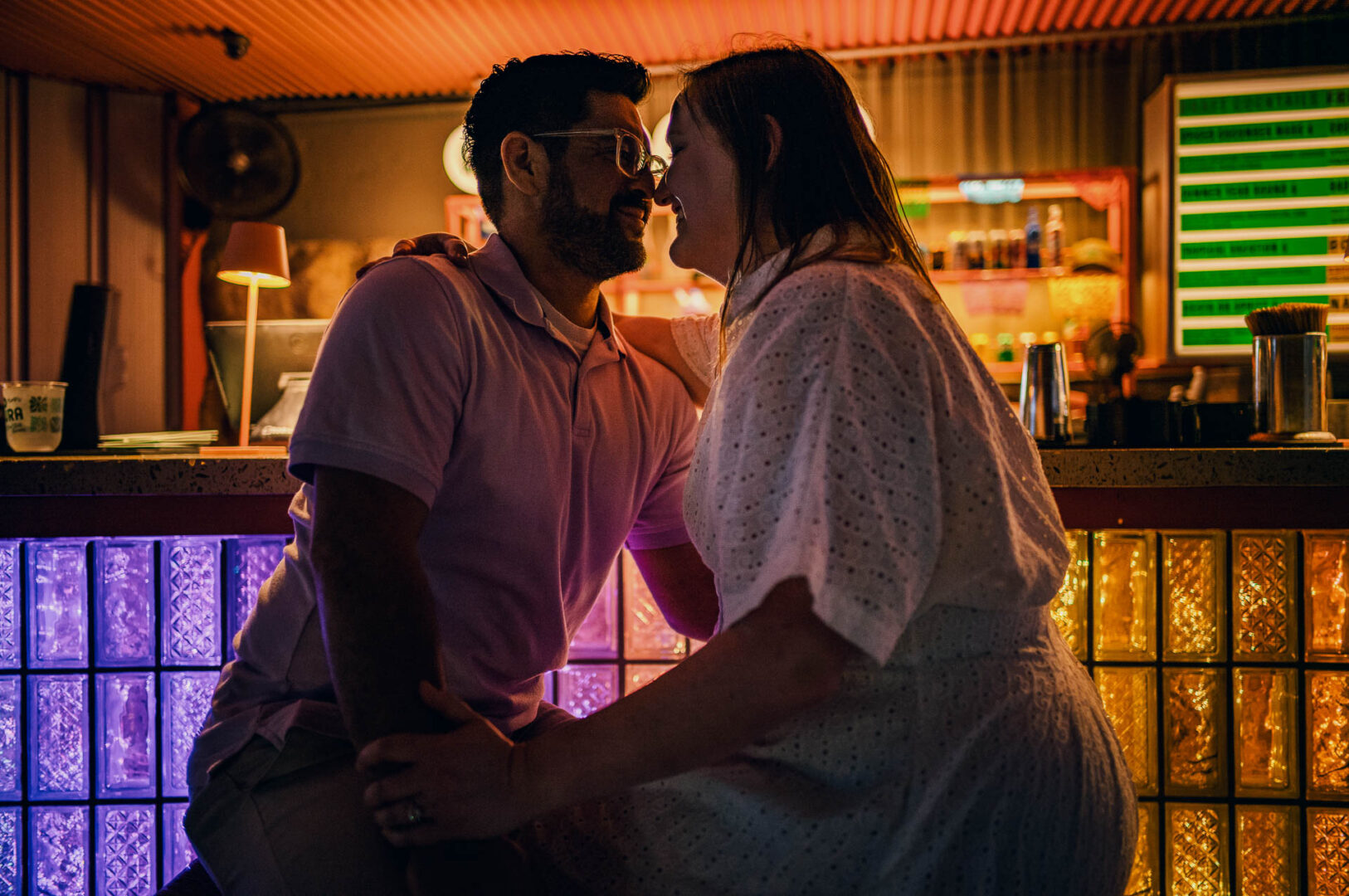 Couple sharing an intimate moment.