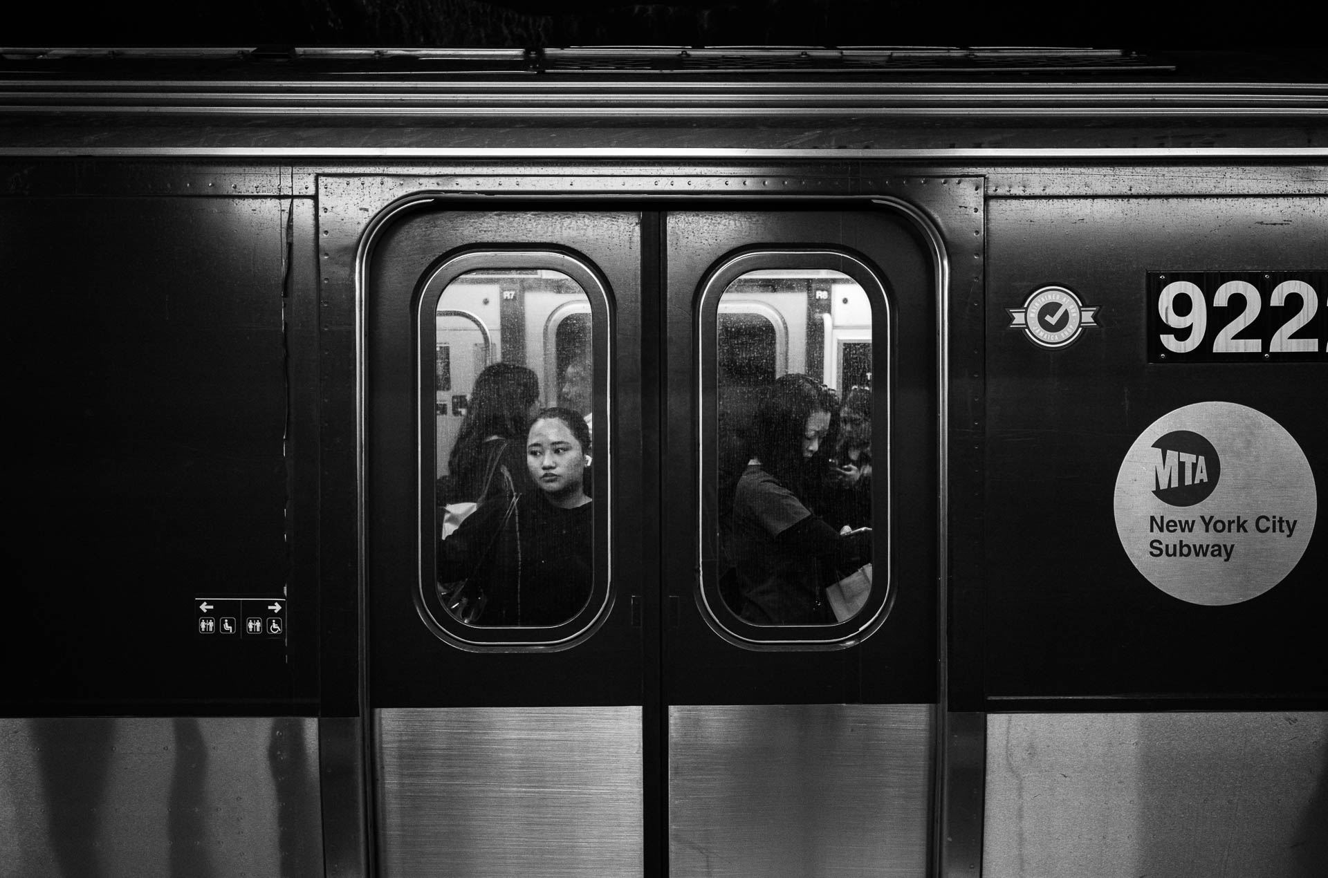 Street + urban photography 4 Subway scene with reflective windows.