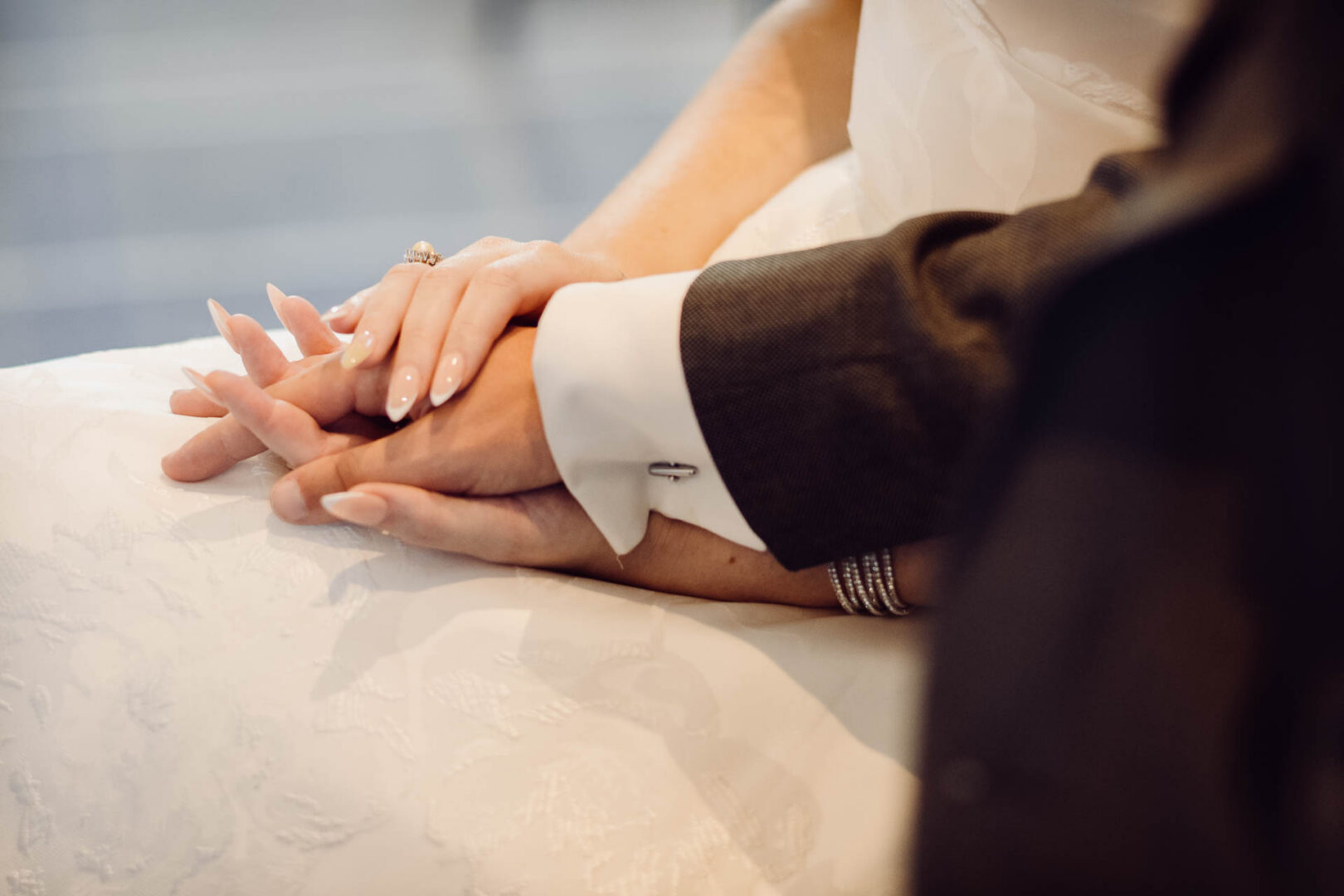 Tapatio Springs Hill Country Resort | Luana + Mack | Helotes 35 Couple holding hands, wedding moment.